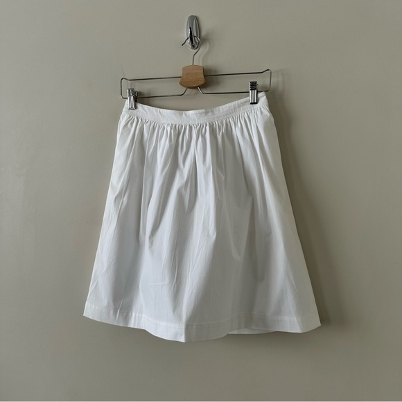 THEORY-WHITE Cotton Blend A-Line Skirt (Size:2) - Picture 2 of 9